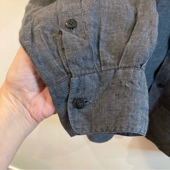 HOLT RENFREW Sz M 100% Linen Button  Down Shirt - Picture 3 of 7